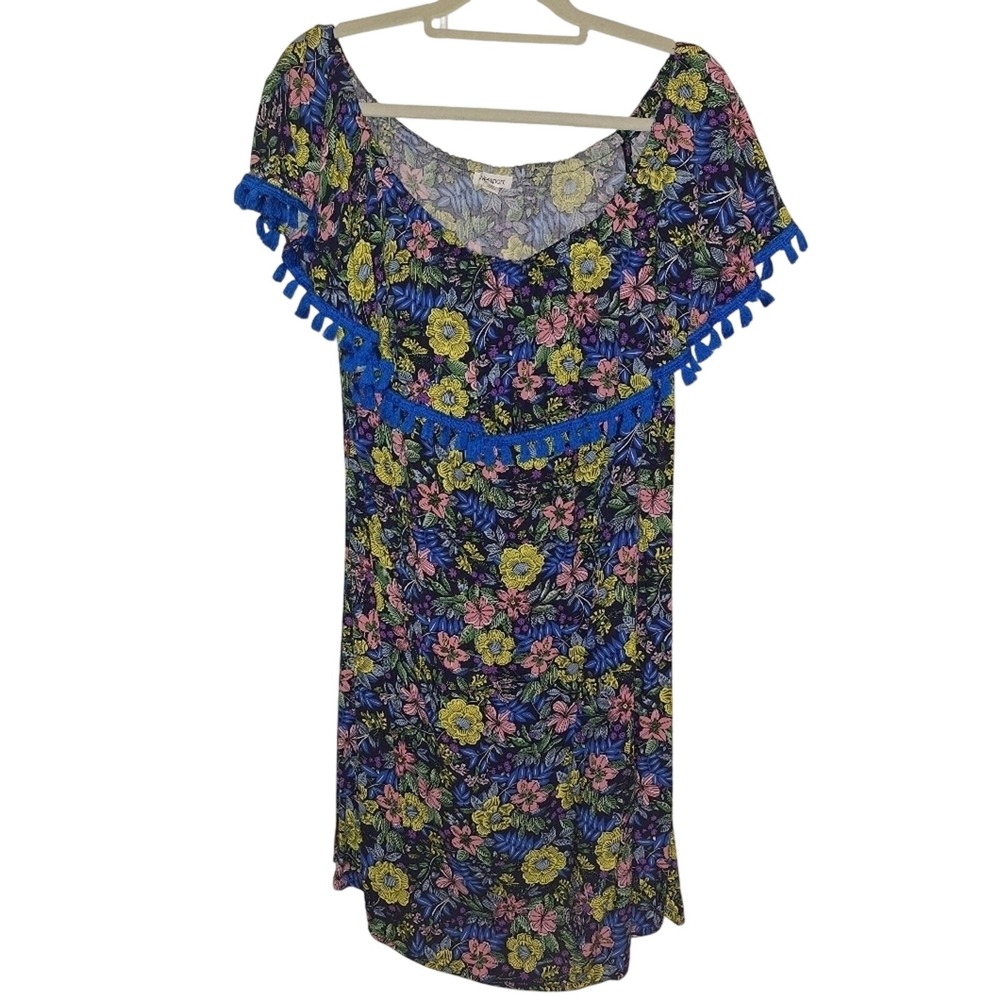 Women's Westport XL Floral Dress With Fringe Festival‎ Picnic Spring Summer